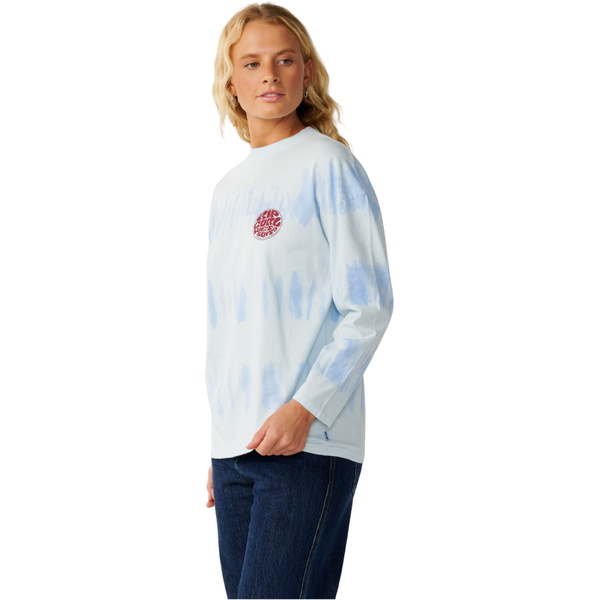 2026 Rip Curl Dame Stephanie Gilmore Tie Dye Langærmet T-Shirt 0QCWTE - Sky Blue